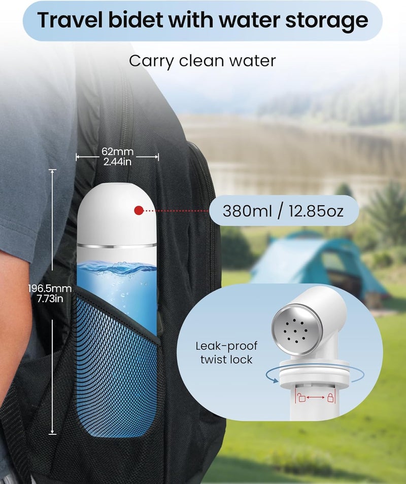 Redsack Portable Bidet for Postpartum/Perineal Care,Manual Handheld Peri Bottle for Feminine Hygiene & Travel, 380ml Leakproof,BPA-Free Sprayer for Men/Women/Baby (White, General) - Image 2